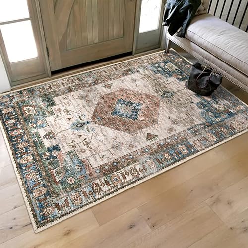 Miniatura 1 de Collive Tapete lavable para puerta de interior, antideslizante, retro, de 20 x 32 pulgadas, tapete de entrada de absorción rápida, tapete de entrada