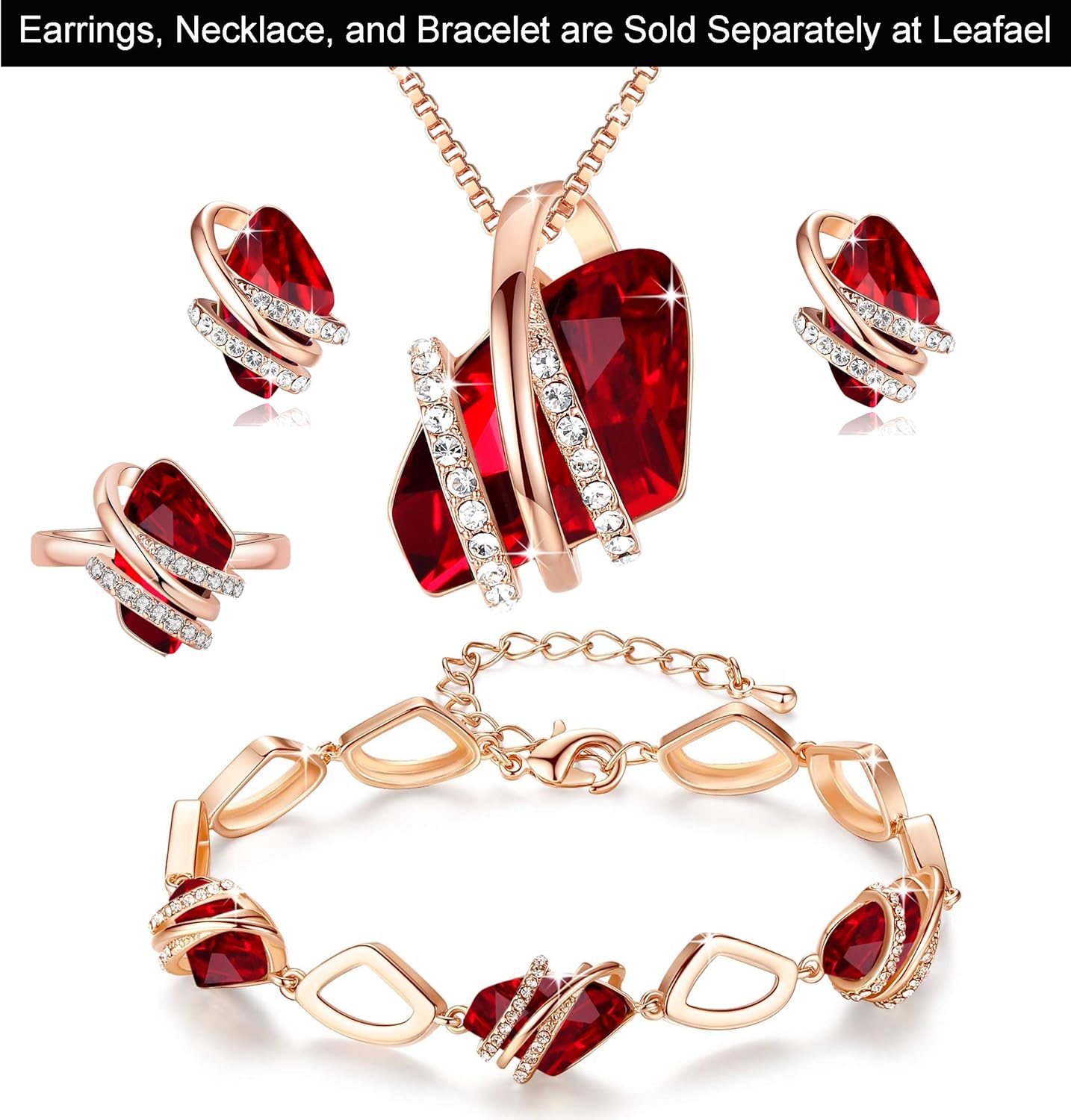 Leafael Wish Stone Women's Adjustable Open Ring Crystal Birthstone Jewelry Gifts for Women, Rose Gold Plated or Silver Tone, Size 6.5-8 - Image 6