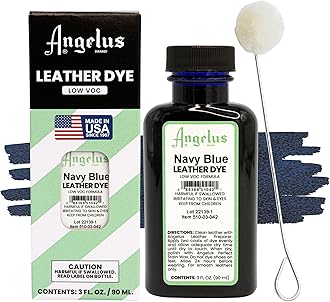 Leather Dye - Flexible Leather Dye for Shoes, Boots, Bags, Crafts, Furniture, & More 3oz, Dauber Included (Navy Blue)