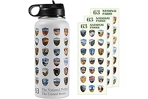63 National Parks Water Bottle with Stickers: A Pristine Hydration Companion for Adventure