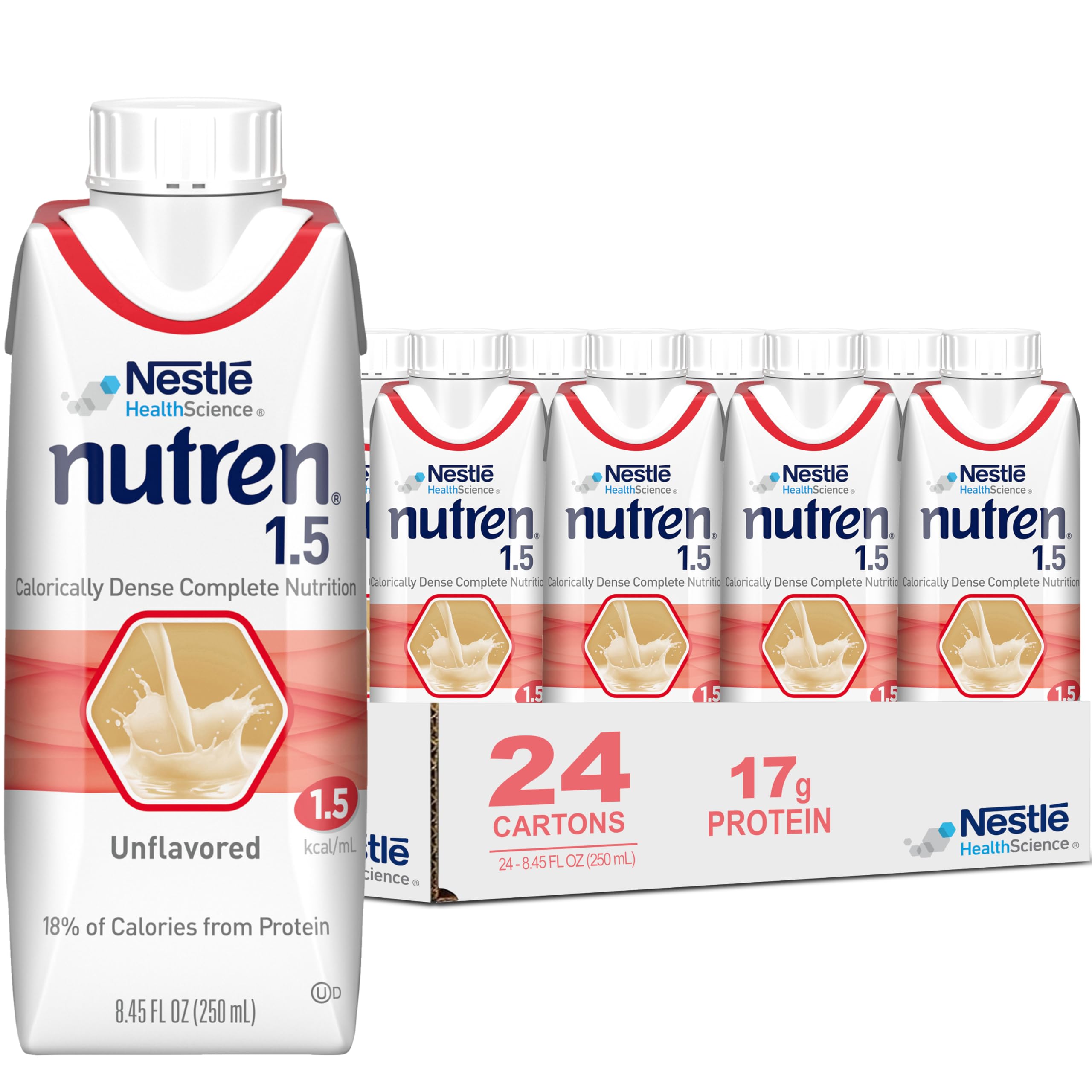 Nestle Nutren 1.5 Tube Feeding Formula Unflavored 250 mL Carton 24 Ct