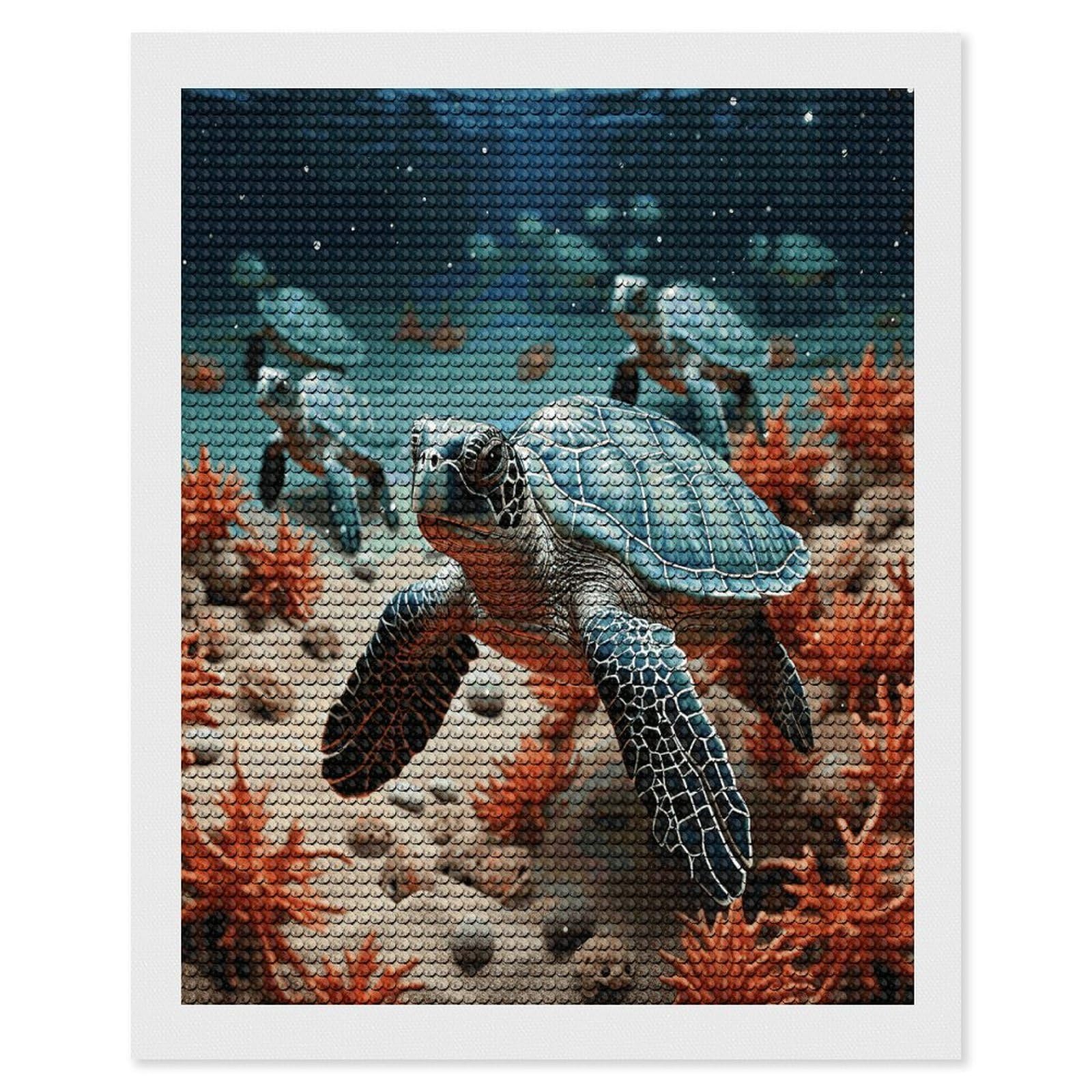 LDGSUPH Turtle Starfish Diamond Painting Kits for Adults Paint with Diamond Pictures Art DIY Full Drill Diamond Dots Painting Personalized Diamond Photo for Home Wall Decor Gift 16"x20"