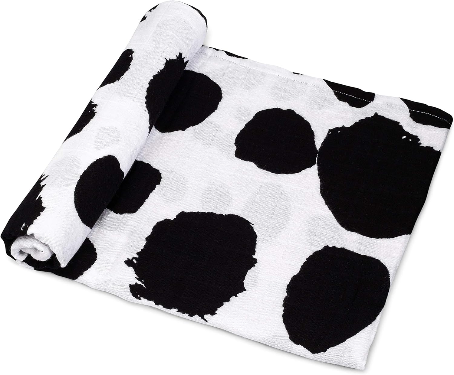 Goobie Baby Organic Muslin Swaddle Blanket, 100% Certified Organic Cotton, Ultra Soft & Breathable, Oversized 47 X 47 Inches for Easy Swaddling, Multi-Use Blanket for Nursing & More (Spotted)