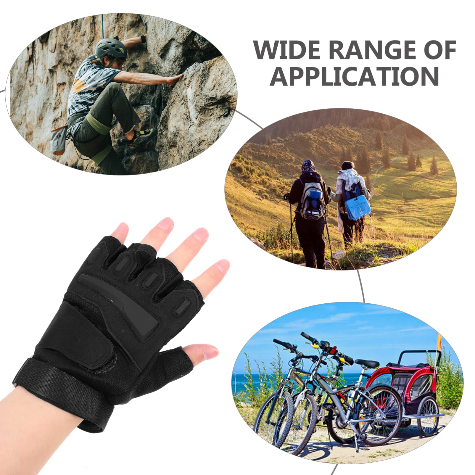 GALPADA guanti da ciclismo fitness guantini palestra kit per piercing all'orecchio guanti da equitazione antiscivolo guanti sportivi guanti da allenamento per uomo nylon Black