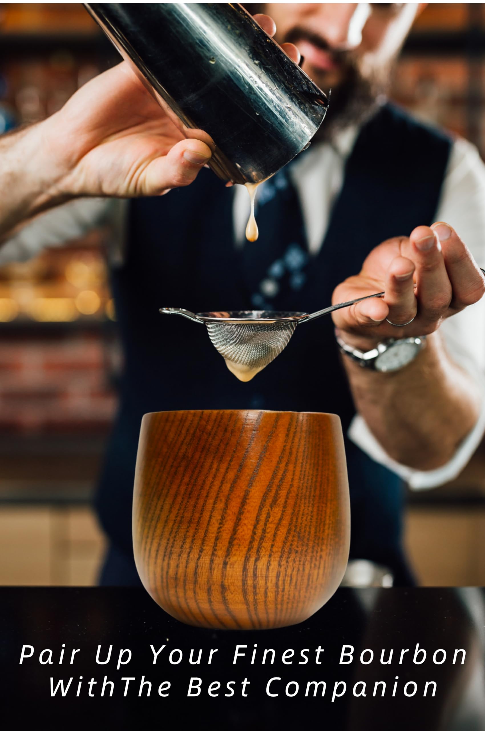 Tazas de té de madera, tazas de agua hechas a mano de madera natural