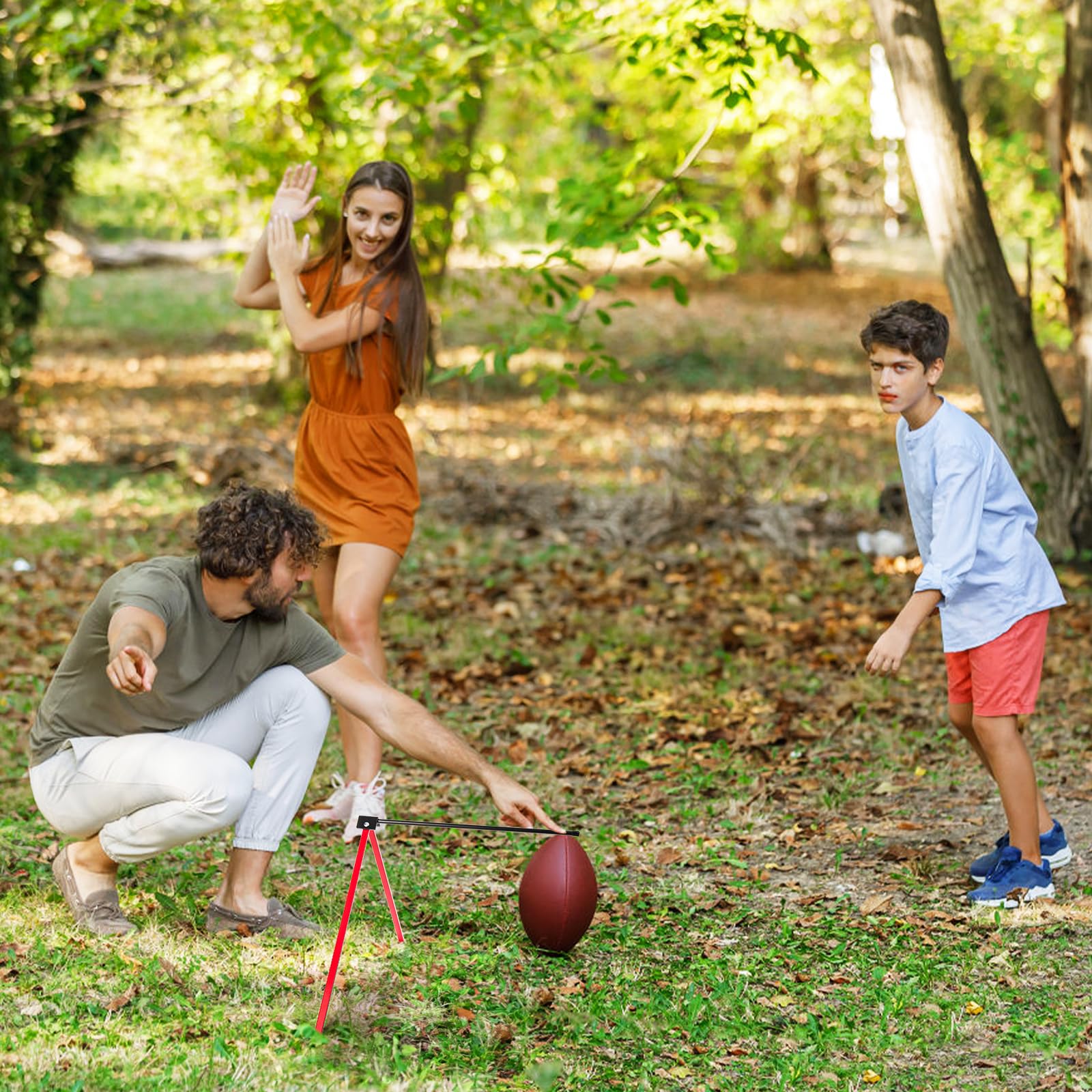 Lawei Fußball Kicking Tee Tragbarer Fußball Kicking Stand Fußball Tee Halter Kompatibel mit allen Ballgrößen, Fußball Kicking Tee für Feldtor Platzhalter, Fußballtraining Übungsausrüstung
