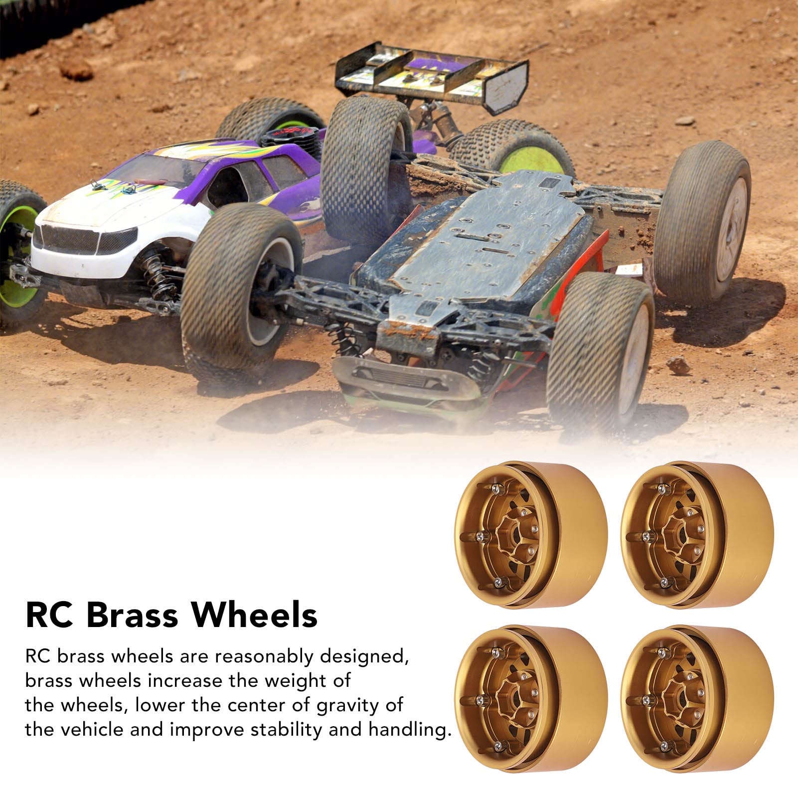 Beadlock piasta koła ciężkie mosiężne koła RC 1,9 cala dla Axial SCX10 90046 AXI03007 D90 D110 TF2 Traxxas 1/10 zdalnie sterowany samochód gąsienicowy złoty kolor 4 szt