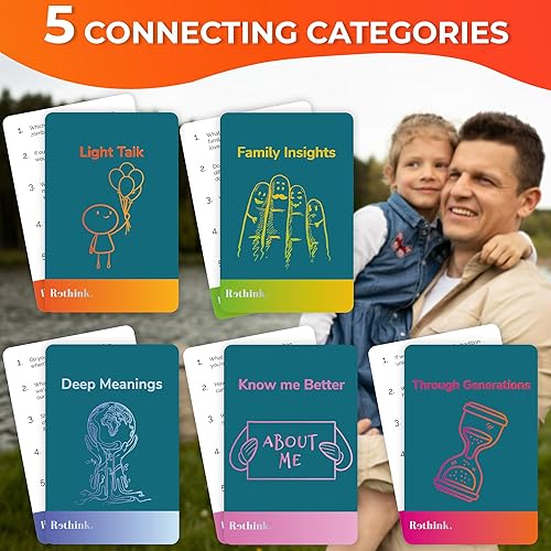 Miniatura 3 de QUOKKA Juego de cartas de conversación - Edición familiar 500 preguntas Versión original Comparte pensamientos - Divertido juego de mesa parlante