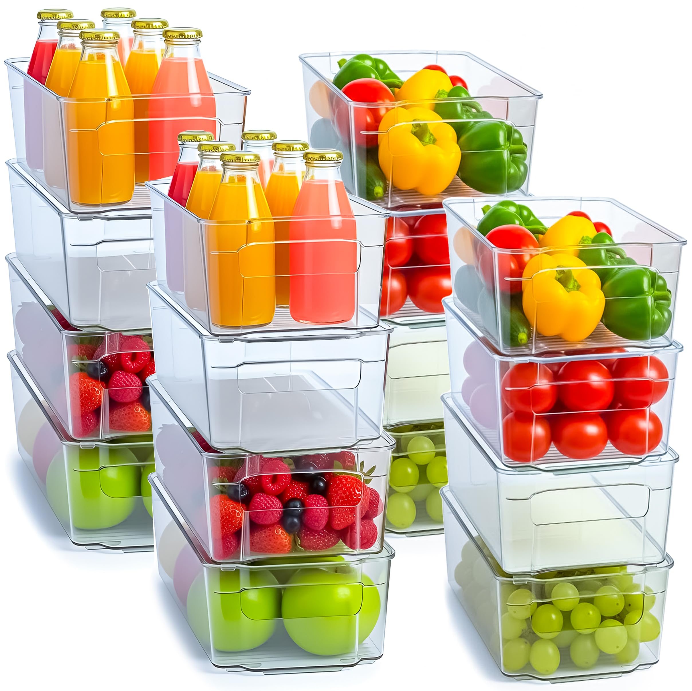 Utopia Home - Fridge Organizer Bins - Refrigerator Organizing Bins - Pantry Organizers and Storage - Stackable Storage Bins For Home & Kitchen Pantry