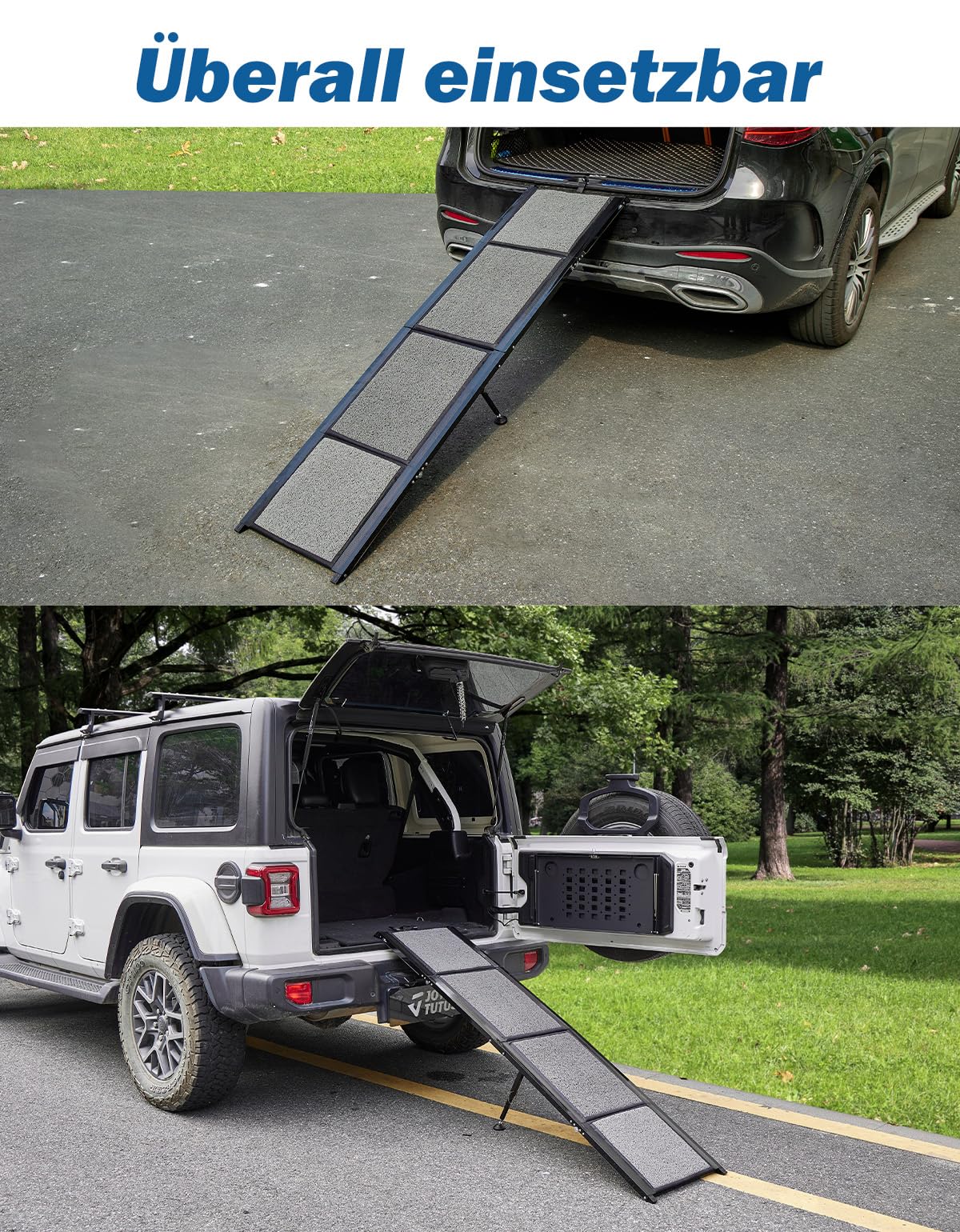JOYTUTUS Rampa pieghevole per cani, per auto, SUV e camion, portata 90 kg, adatta per animali domestici di grandi dimensioni, medie e piccole dimensioni (180 x 44 cm), telaio in alluminio