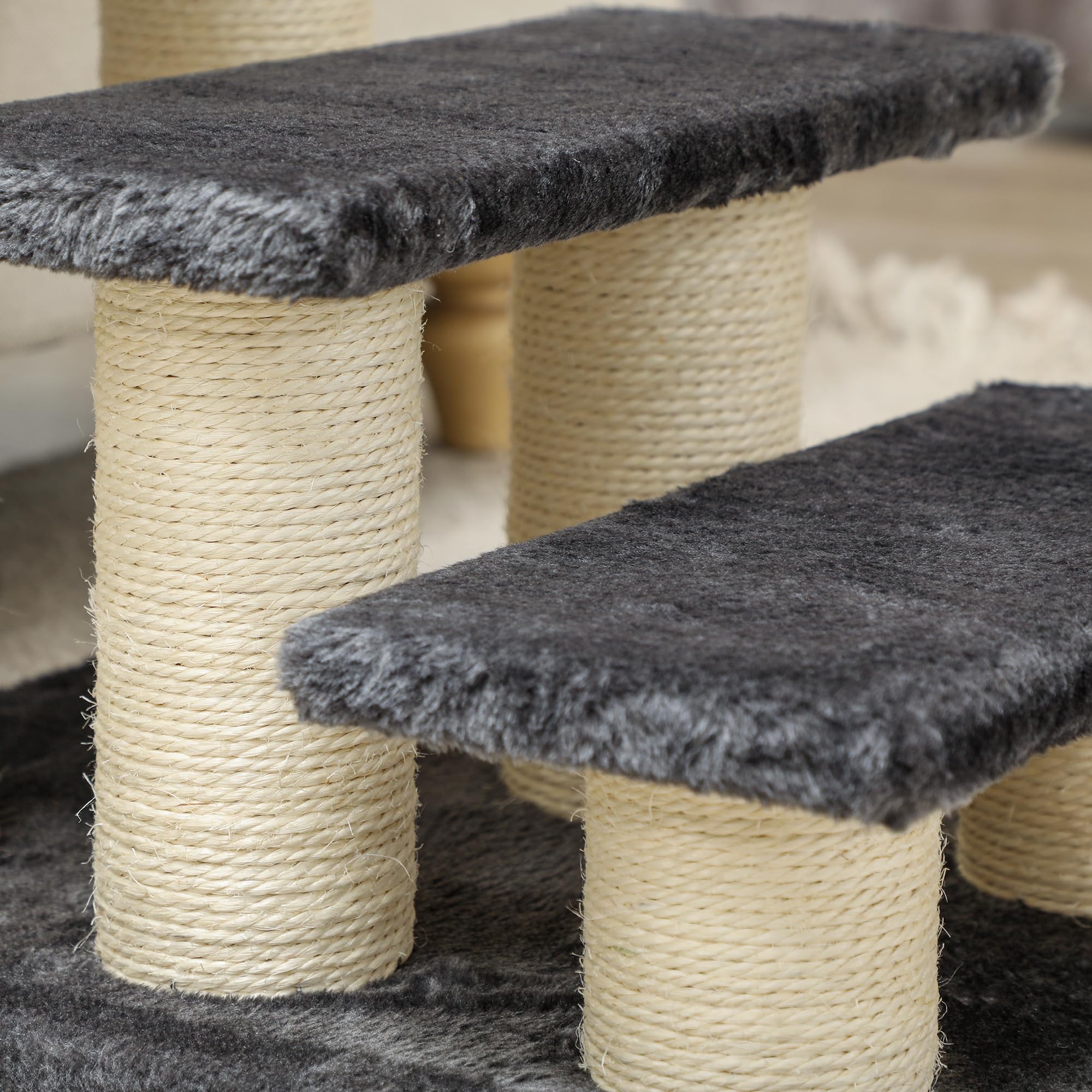 PawHut® Scale per gatto e cane, 3 Livelli, Grigio, Modello 4