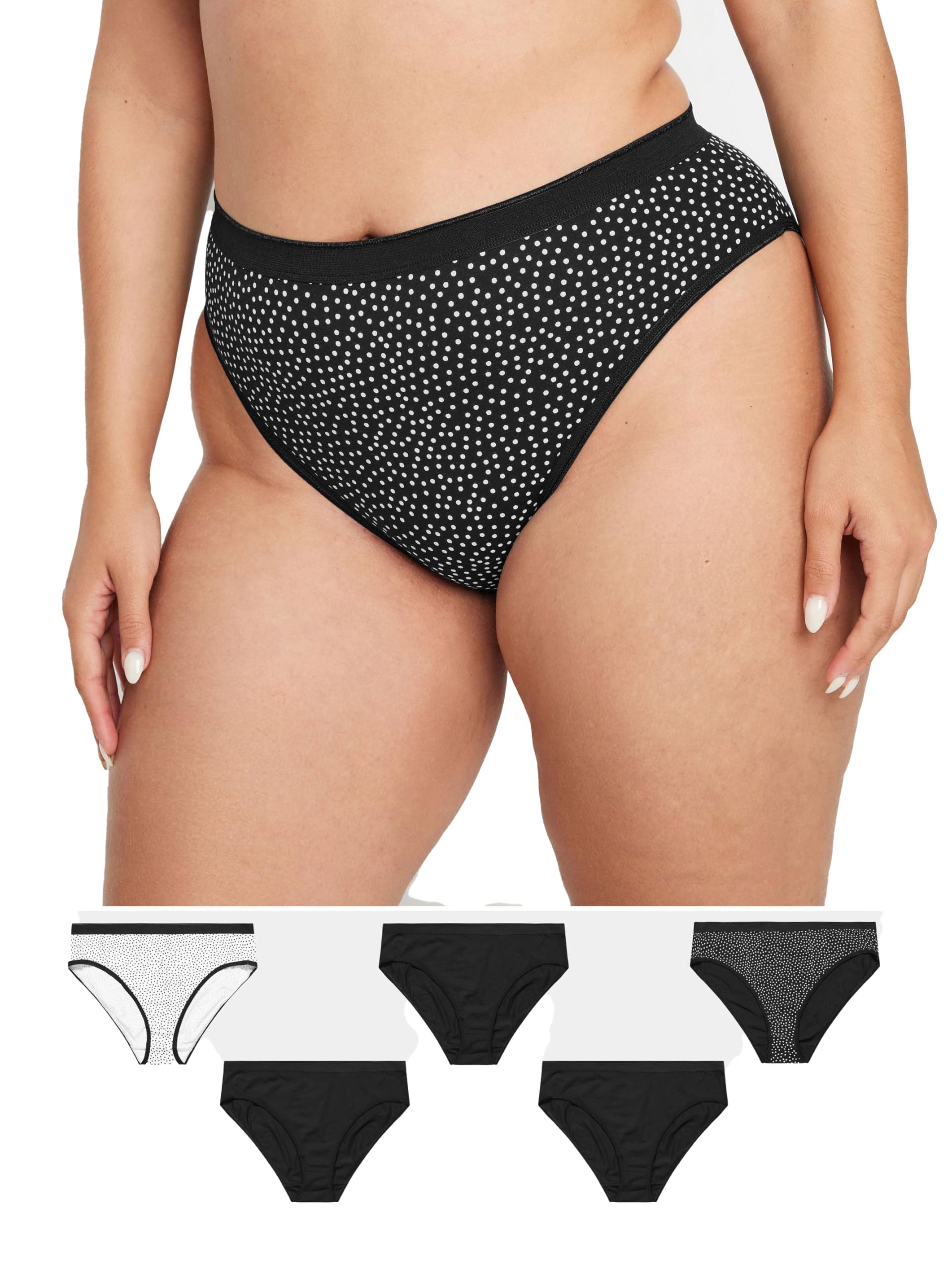 Yourset 5 Pack Curve High Leg Knickers - Women's - Plus Size Curve