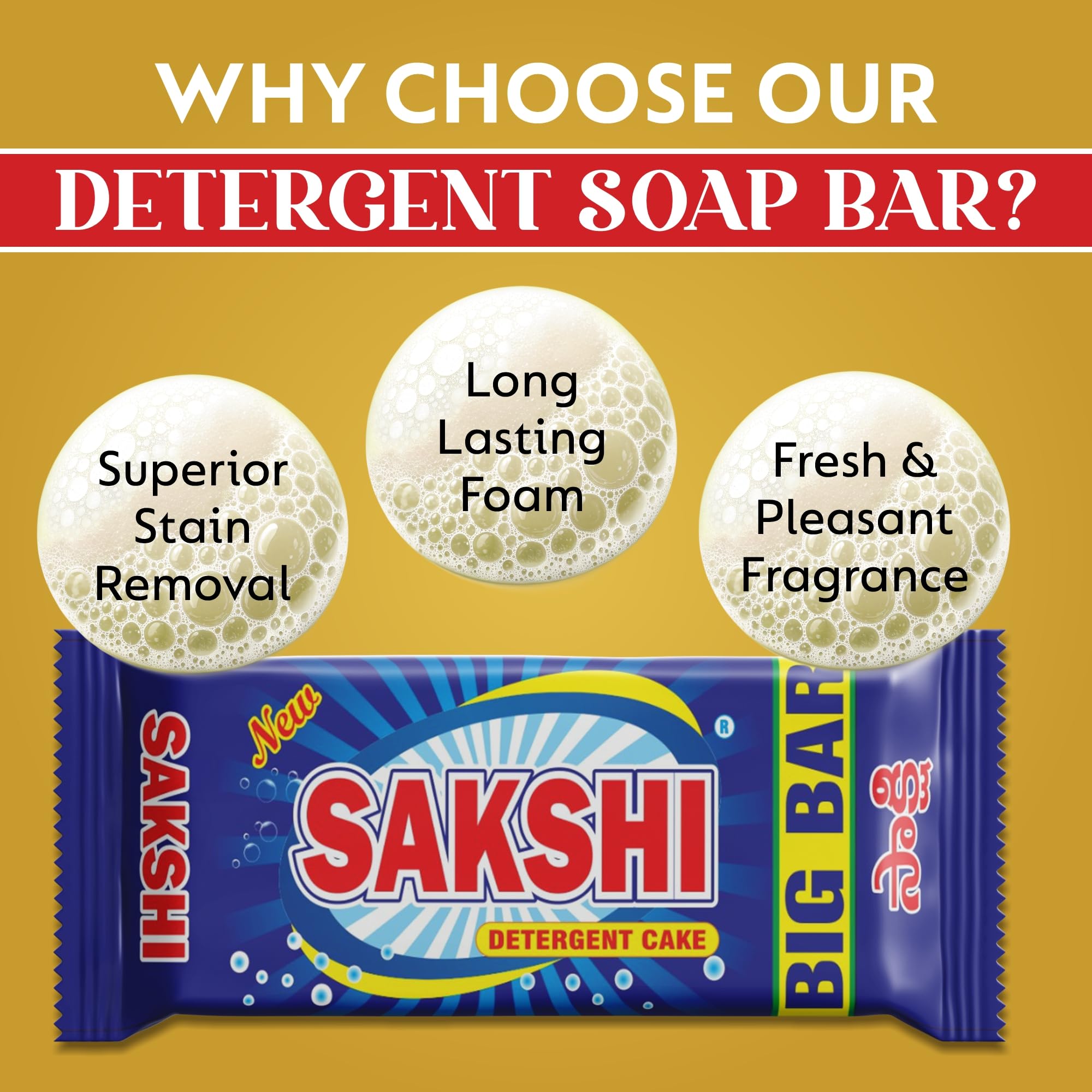 Sakshi Detergent Bar (150g X 30 Cakes) Super Saver Pack For Resellers, Hostels, Or Shared Accommodations 4