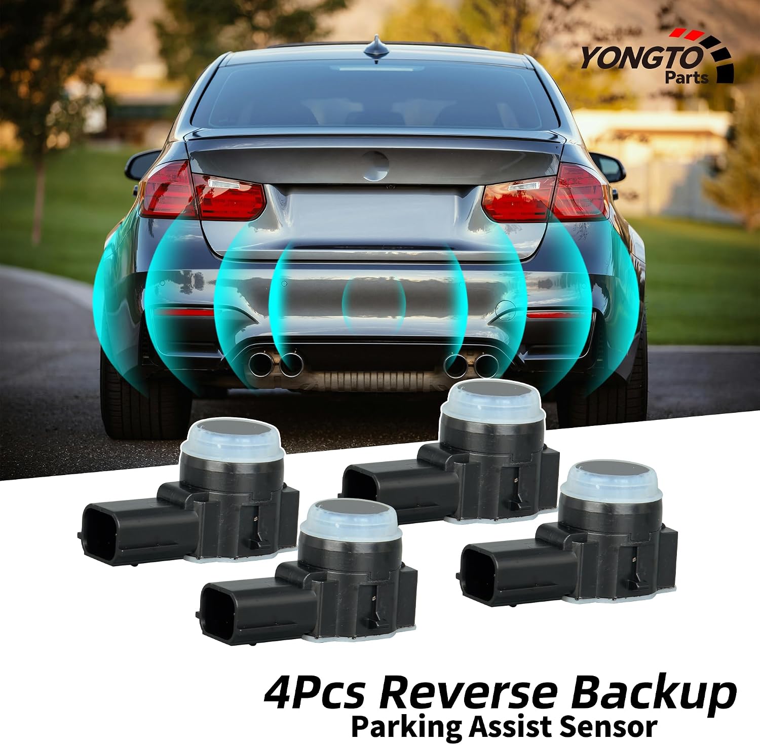 Reverse Parking Assist Sensors 23428268 Backup Bumper Sensor 4PCS Compatible with Chevy Silverado 1500 2500 Tahoe, GMC Yukon XL, Cadillac Escalade Replace OE 52050134 84078131