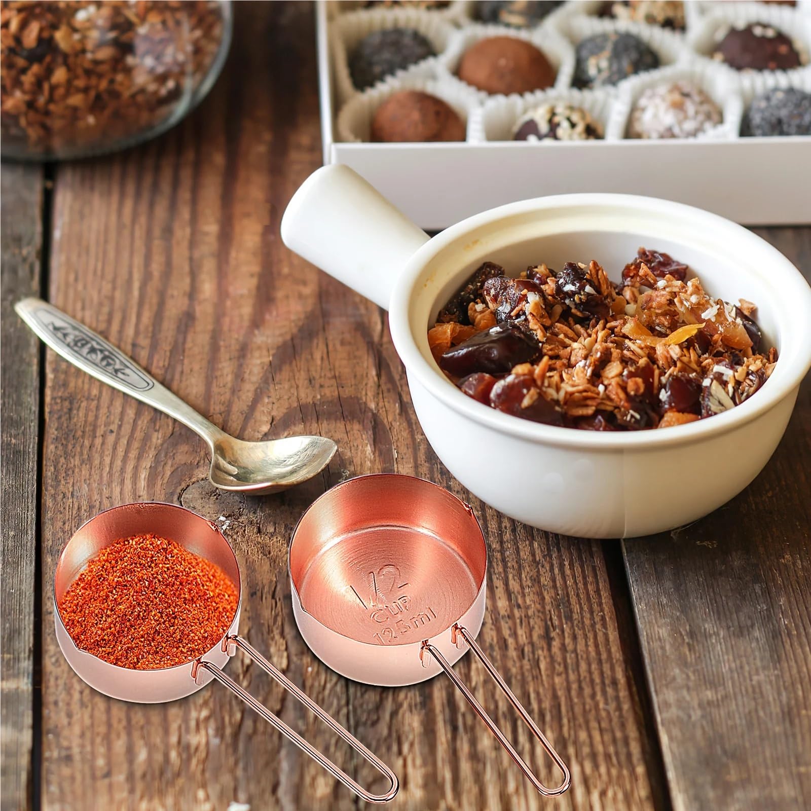Backen Messbecher Löffel | Edelstahl-Küchengeräte, kleines Maß, flüssige Gewürze, Mehl, praktisches Set