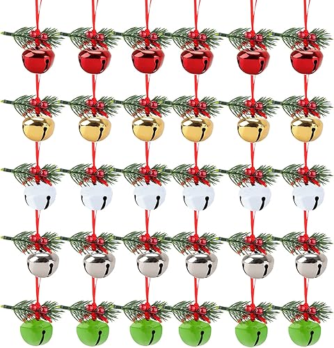 Miniatura 7 de MCPINKY Cascabeles de cascabel, 170 campanas de metal para manualidades a granel para decoración de festivales de Navidad, decoración del hogar, 0.5