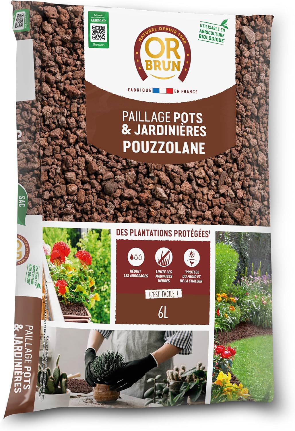 Or Brun Pozzolan Mulch - 6L - Plant Protection - Pots & Planters OBRPPOU6U