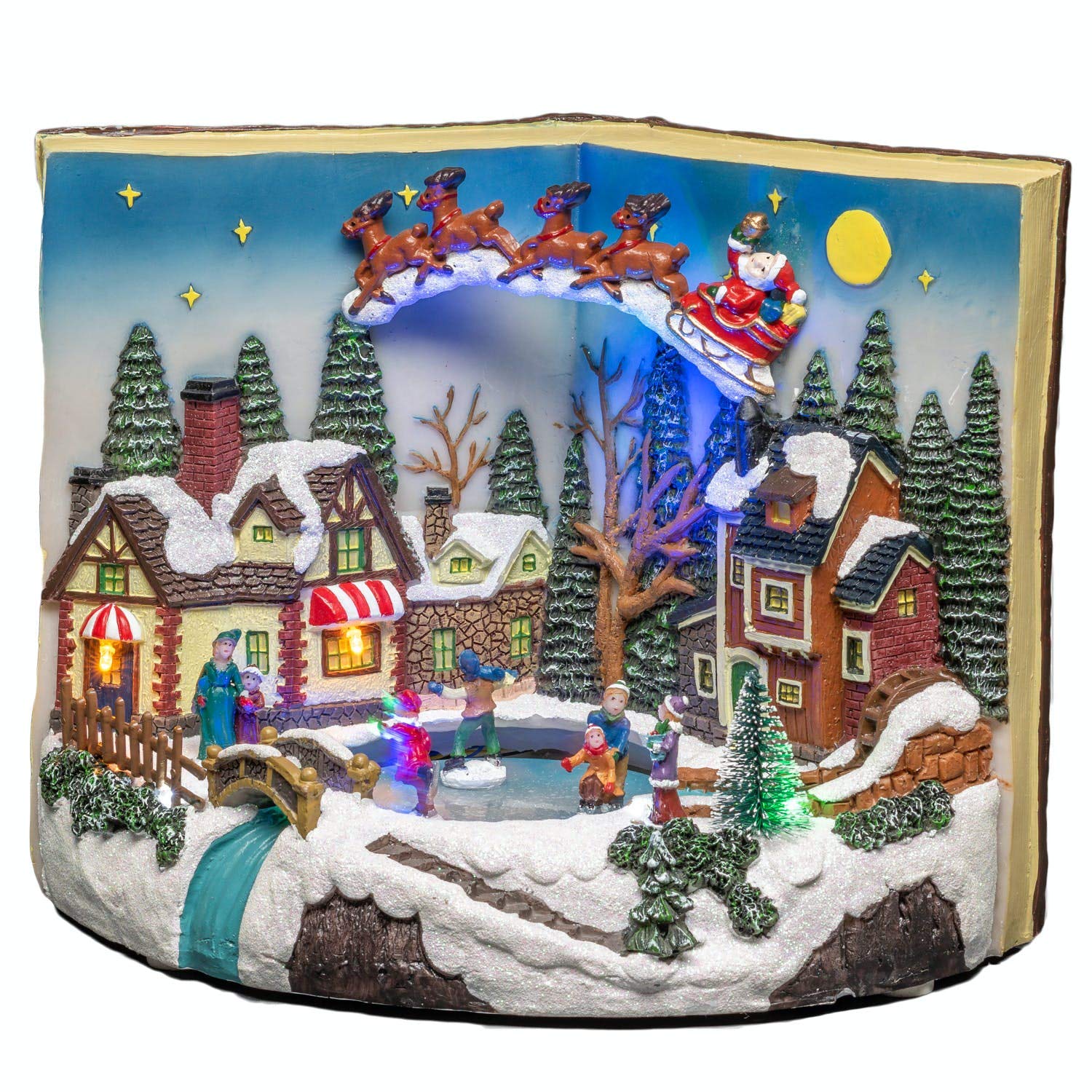Konstsmide Multicolored Led Christmas Scene : Mains Or Battery : Book With Moving Children : 4218-000