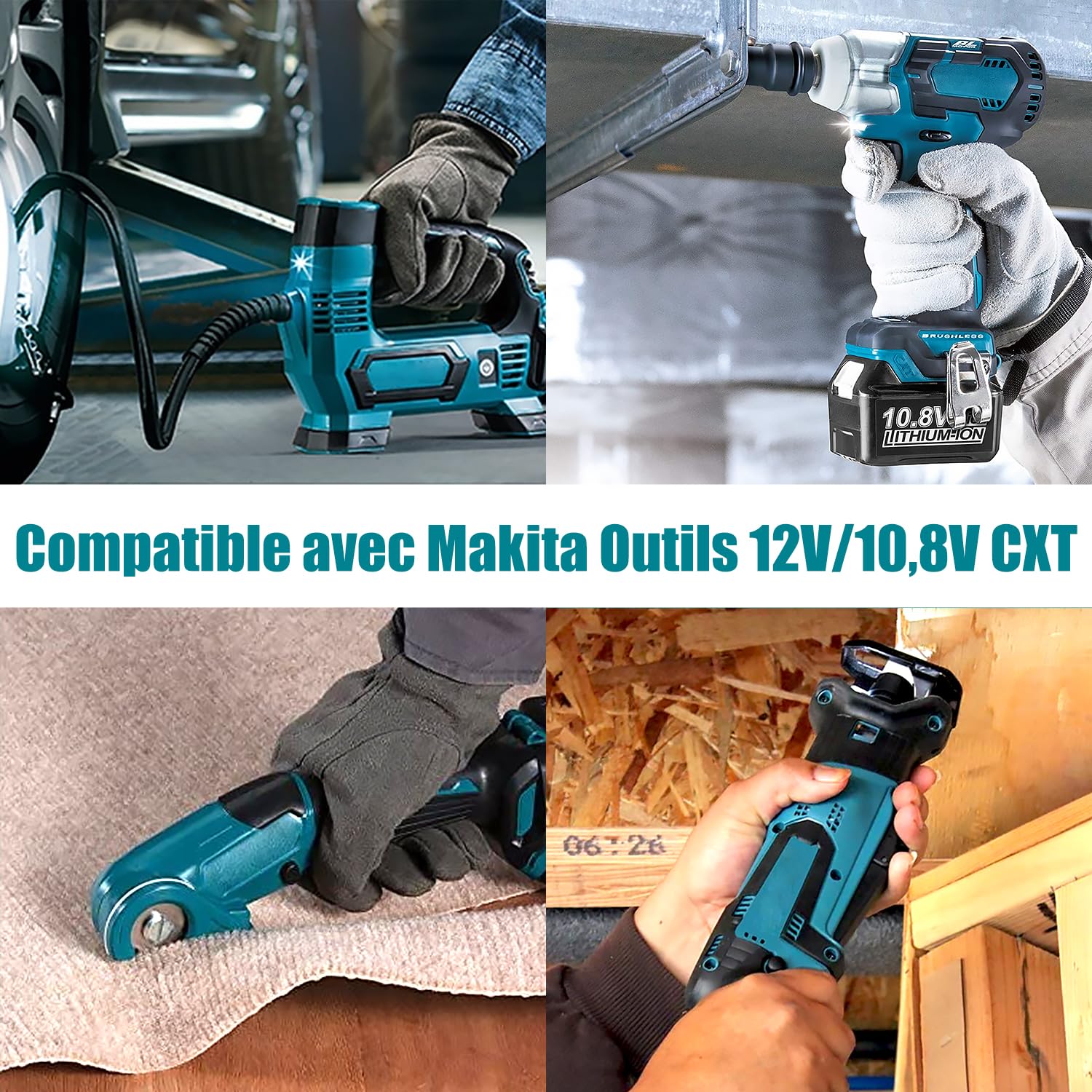 Batterie 12V 4,0Ah Batterie avec Chargeur pour Makita 12V Outil