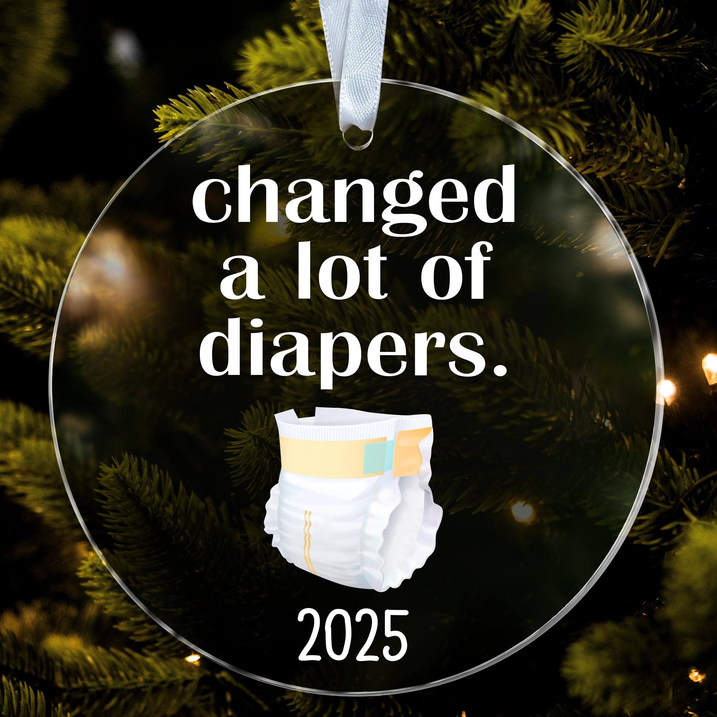 Ornement de nouveau-né en acrylique premium avec finition soignée pour décoration de Noël chic