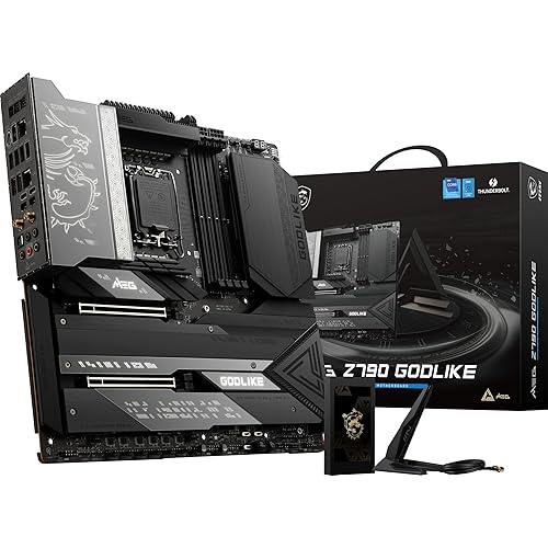 MSI MEG Z790 GODLIKE Gaming Motherboard (Supports 12th/13th/ 14th Gen Intel Processors, LGA 1700, DDR5, PCIe 5.0, M.2, 10Gbps LAN, USB 3.2 Gen2, Wi-Fi 6E, Bluetooth 5.3, Thunderbolt, E-ATX)
