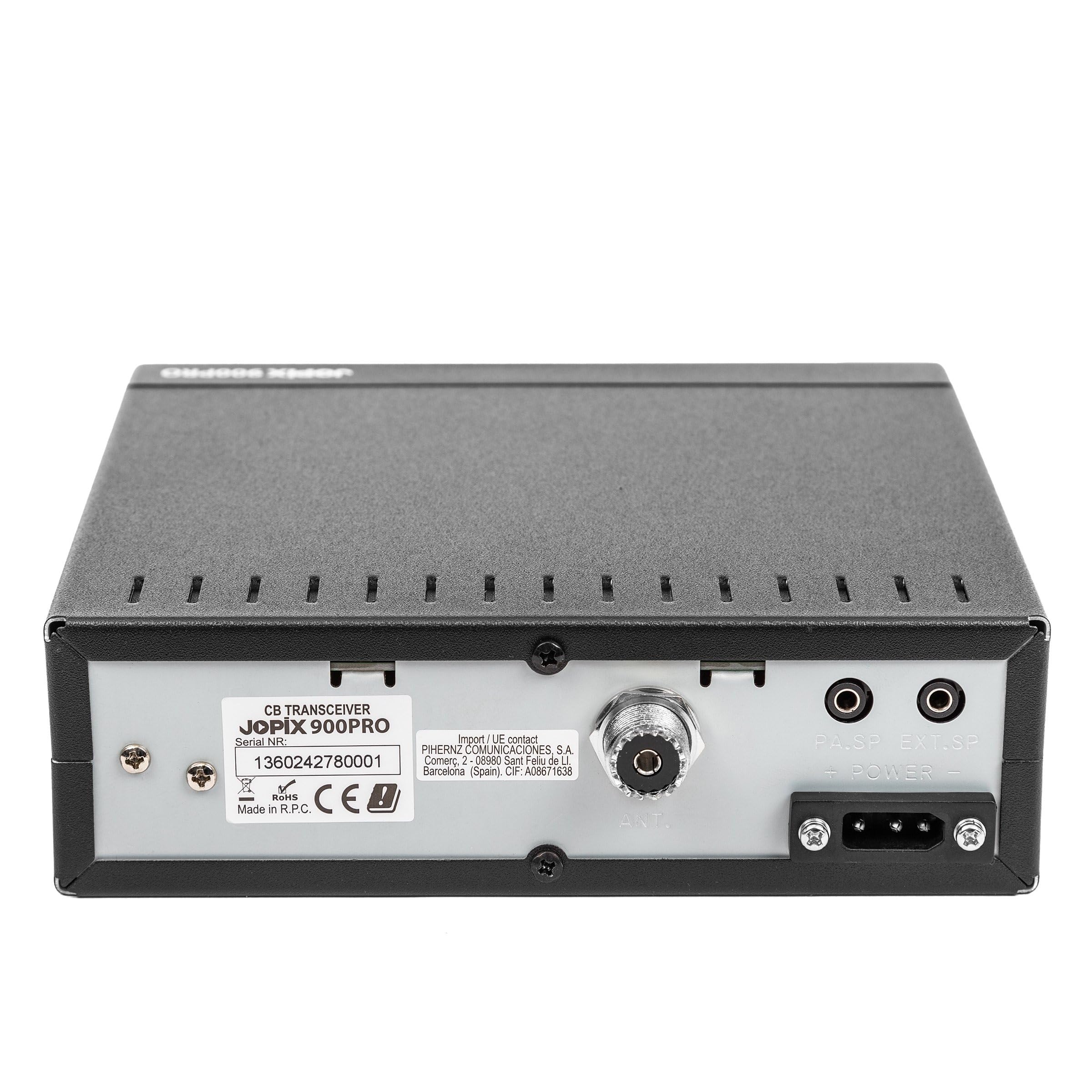 Estación de Radio CB JOPIX 900PRO 40 Canales, Am/FM, 4 W, ASQ, 12-24 V