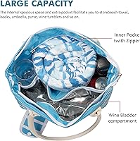 Vista 34 de Tirrinia Bolsa de vino, enfriador de playa para regalo de viaje, bolsa de viaje con boquilla para picnic, BYOB, fiesta, cena, piscina