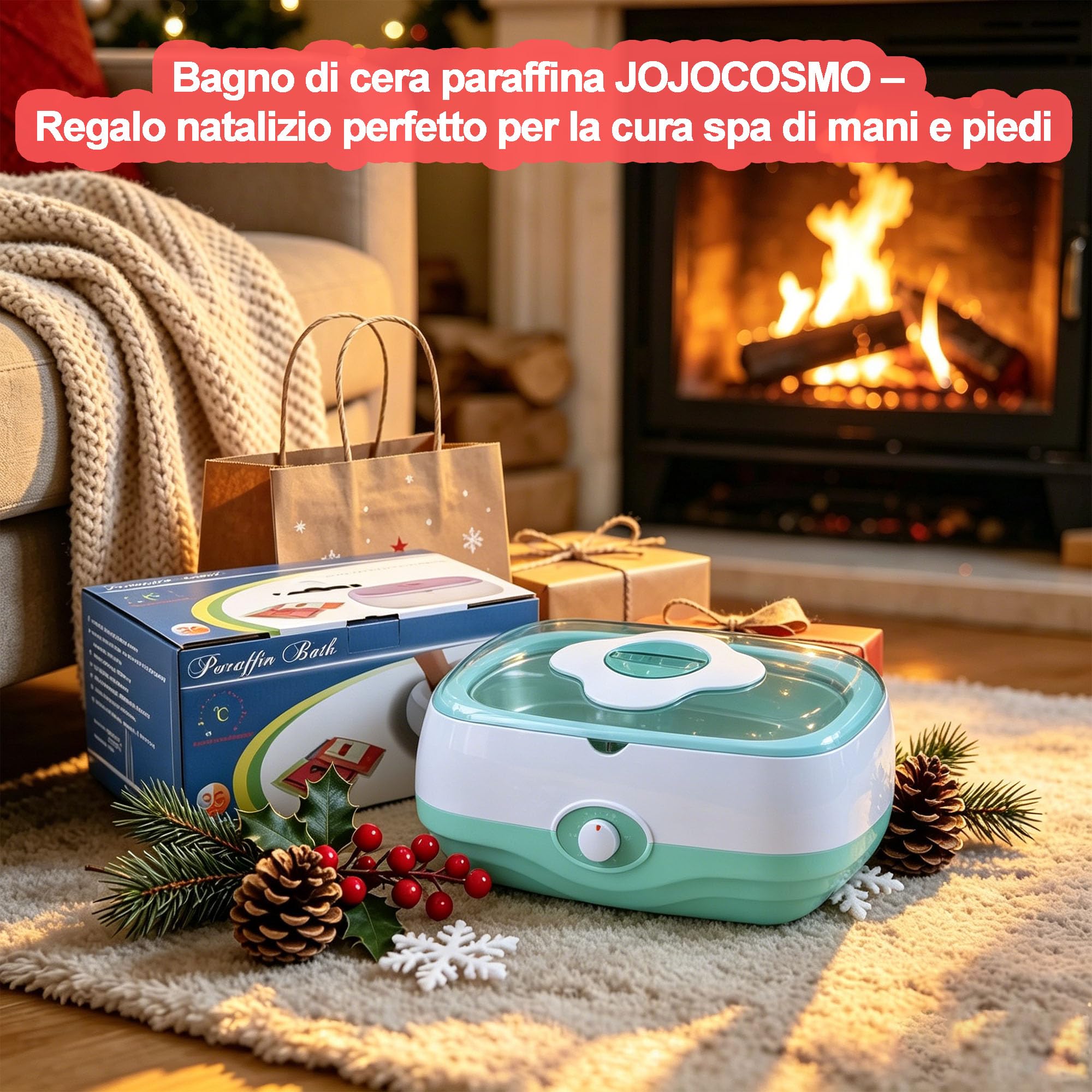 Bagno di paraffina per mani e piedi, apparecchio 5000 ml con 4×450 g cera di paraffina bio, accessori inclusi, trattamento professionale per pelle secca e ruvida
