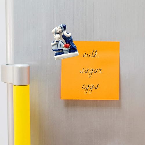 Vista 3 de Delft Blue Kiss with Tulipanes - Imán de cocina (2.5 pulgadas)