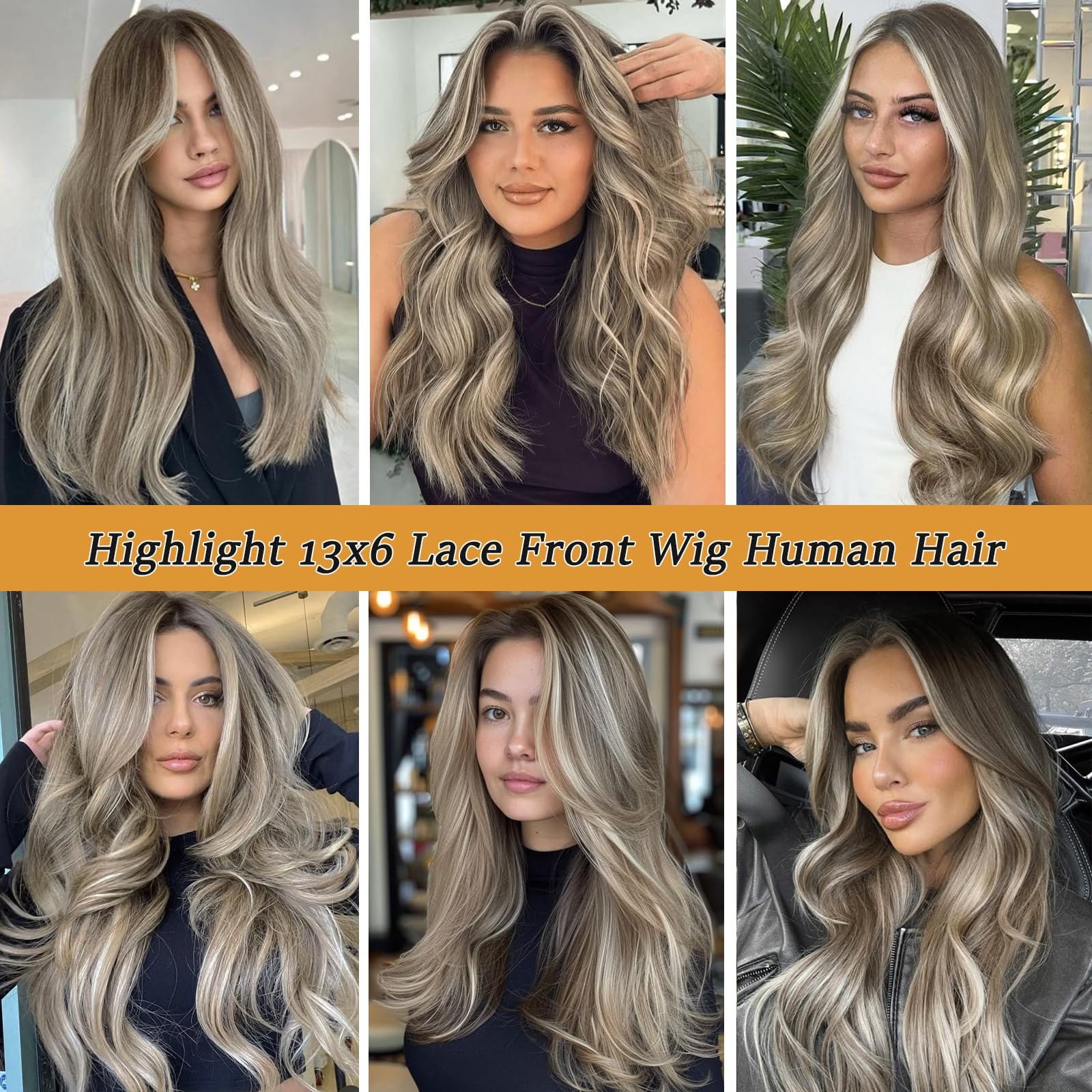 ?Ombre Brown to Ash Blonde Mixed Blonde FULL WIG Long Body Wavy Ash Ombre Blonde Wig for Women Daily Party  main image 2