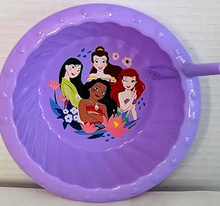 Princesses on Purple Plastic Bowl with Character Design and sip straw
