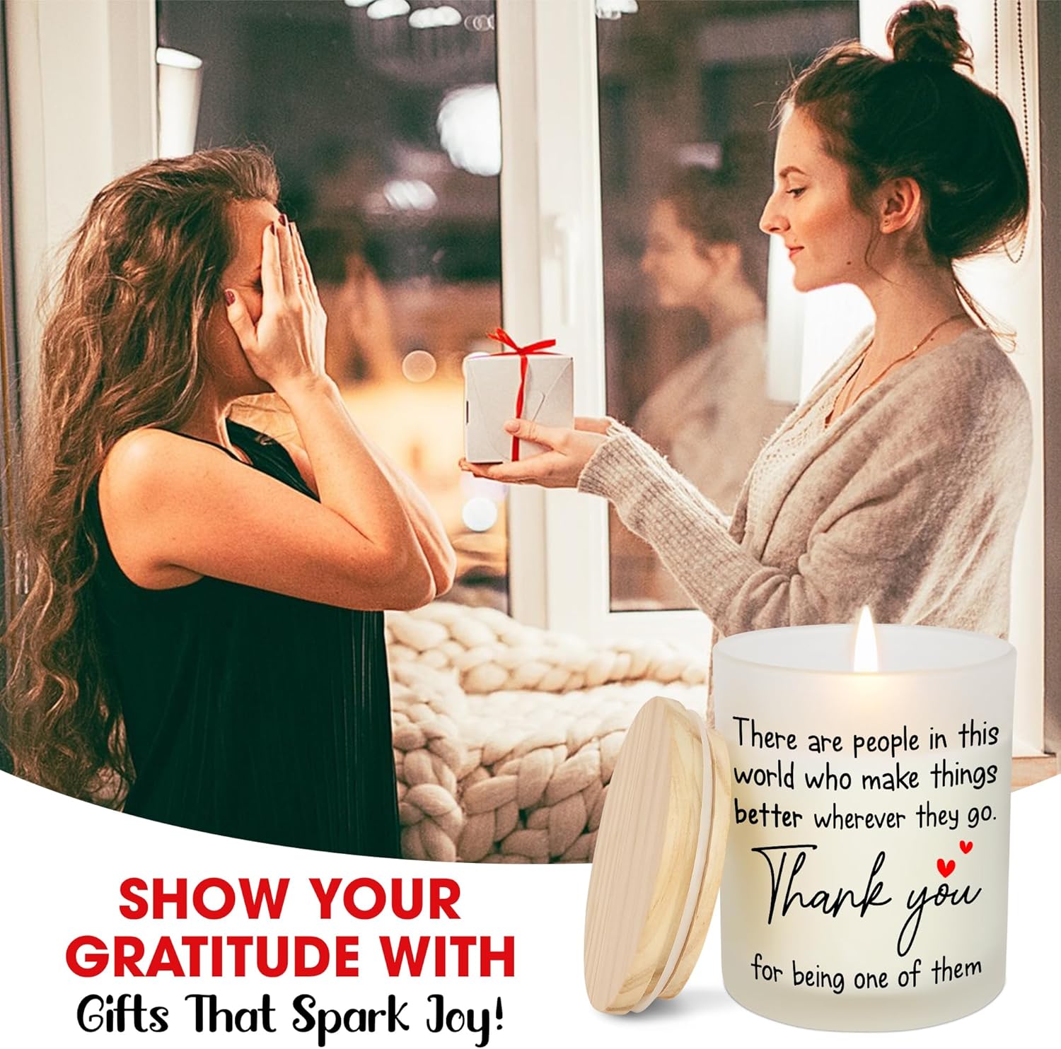 OASSIE Galentines Thank You Gifts for Women - Vanilla Lavender Candle 10 Oz - Inspirational Birthday Valentines Day Gifts for Friend Women Coworkers Teachers Nurses Boss Employees, Appreciation Gift - Image 2