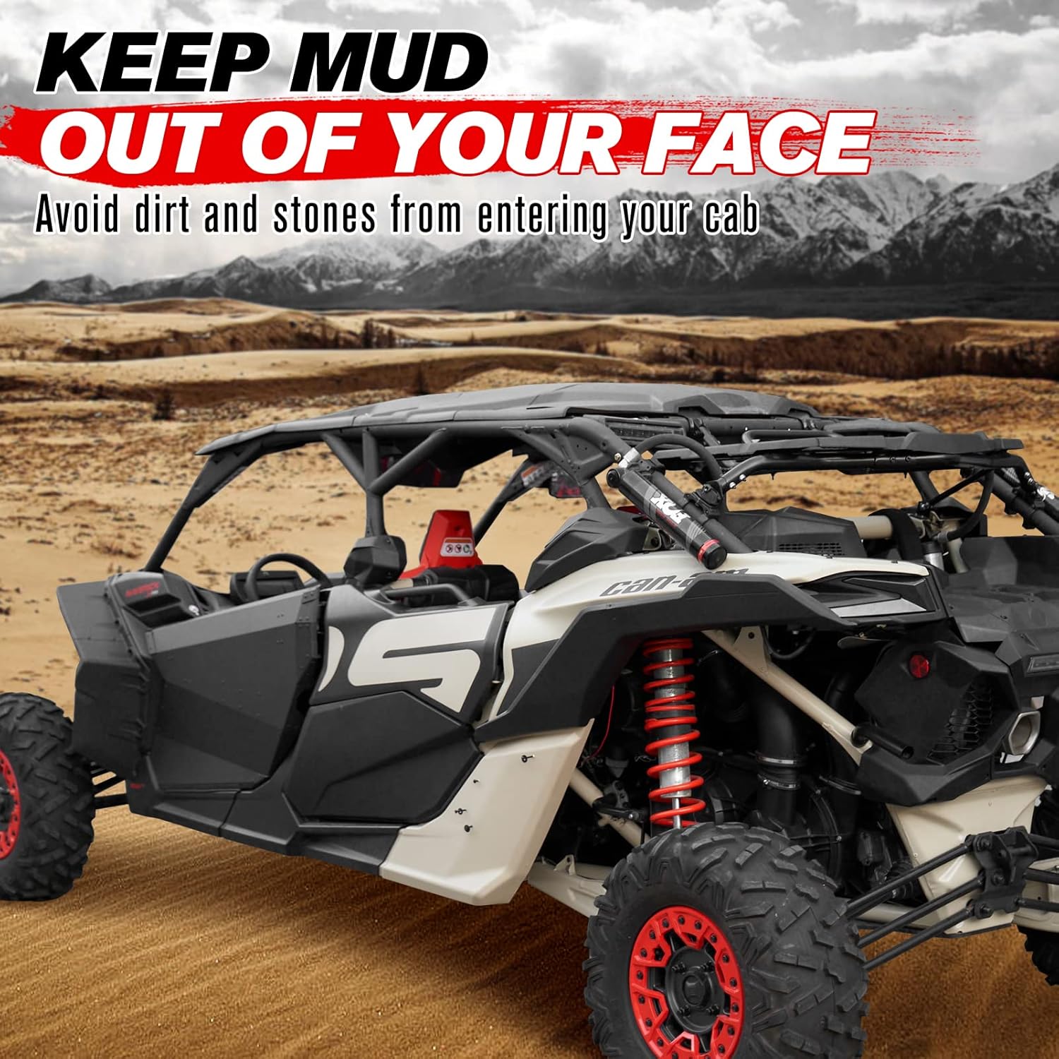 A & UTV PRO Right Fender Deflector for Can-Am Maverick X3 Max Turbo R Xds 2017-2024 2025, Combined Rear Fender Flare Extensions Mud Guard Flaps Accessories, Replace # OEM 705009512, Right Side