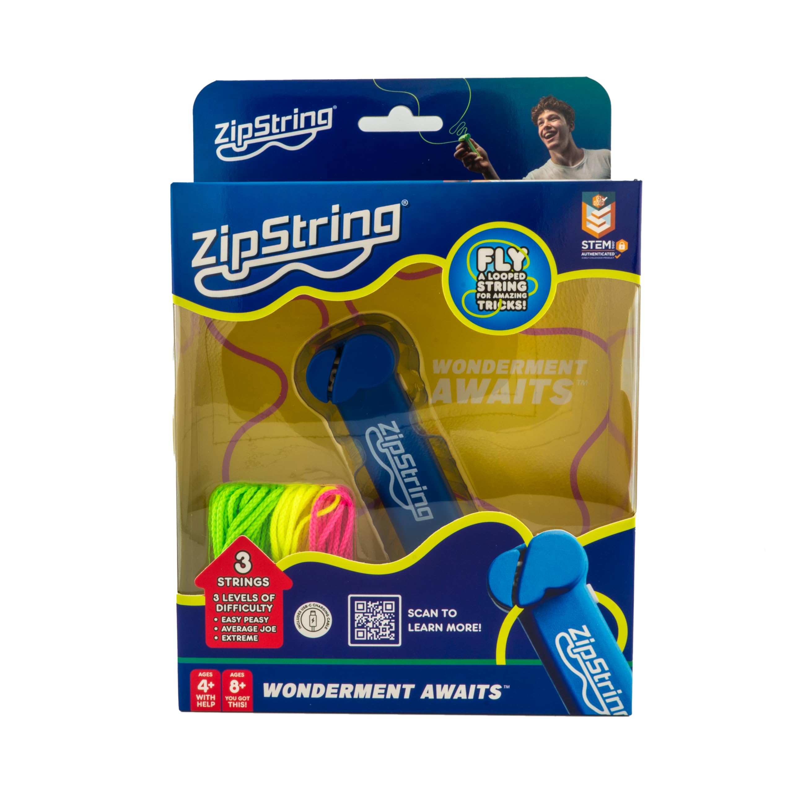 ZipString - Niebieska linka z przezroczystym opakowaniem, oryginalny ZipString