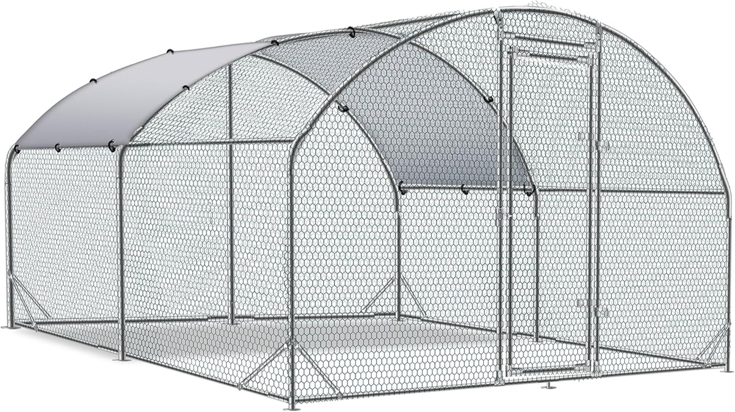 TOLEAD Large Metal Chicken Coop Upgrade Tri-Supporting Wire Mesh Chicken Run,Chicken Pen with Water-Resident and Anti-UV Cover,Duck Rabbit House Outdoor(9’ W x 13’ L x 6.5’ H)