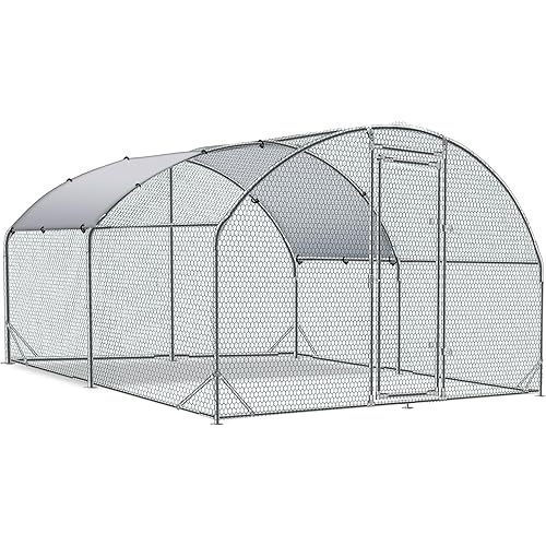 TOLEAD Large Metal Chicken Coop Upgrade Tri-Supporting Wire Mesh Chicken Run,Chicken Pen with Water-Resident and Anti-UV Cover,Duck Rabbit House Outdoor(9’ W x 13’ L x 6.5’ H)