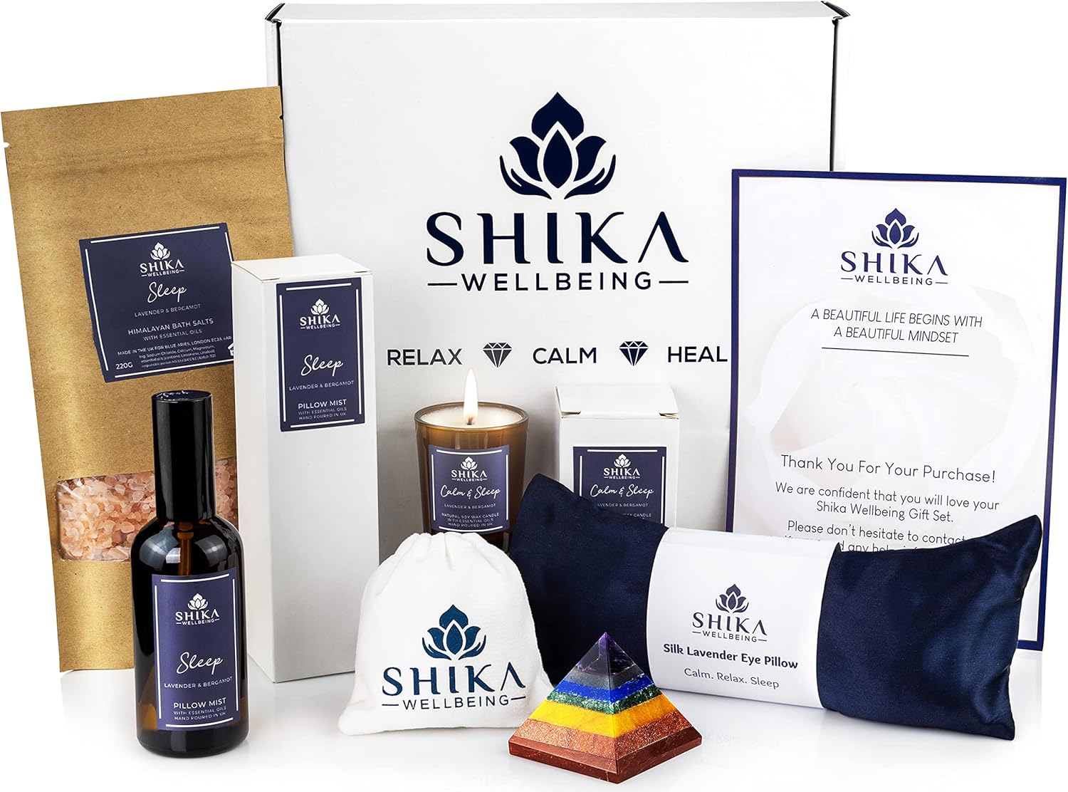 Shika Wellbeing LUXURY SLEEP WELL Pamper Gift Set for Women 100 Silk