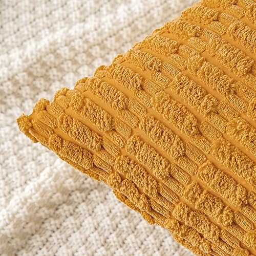 Vista 275 de MIULEE Pack of 2 Orange Corduroy Decorative Pillow Covers 20x20 Inch Soft Boho Striped Throw Pillow Covers Modern Farmhouse Home Decor for Halloween