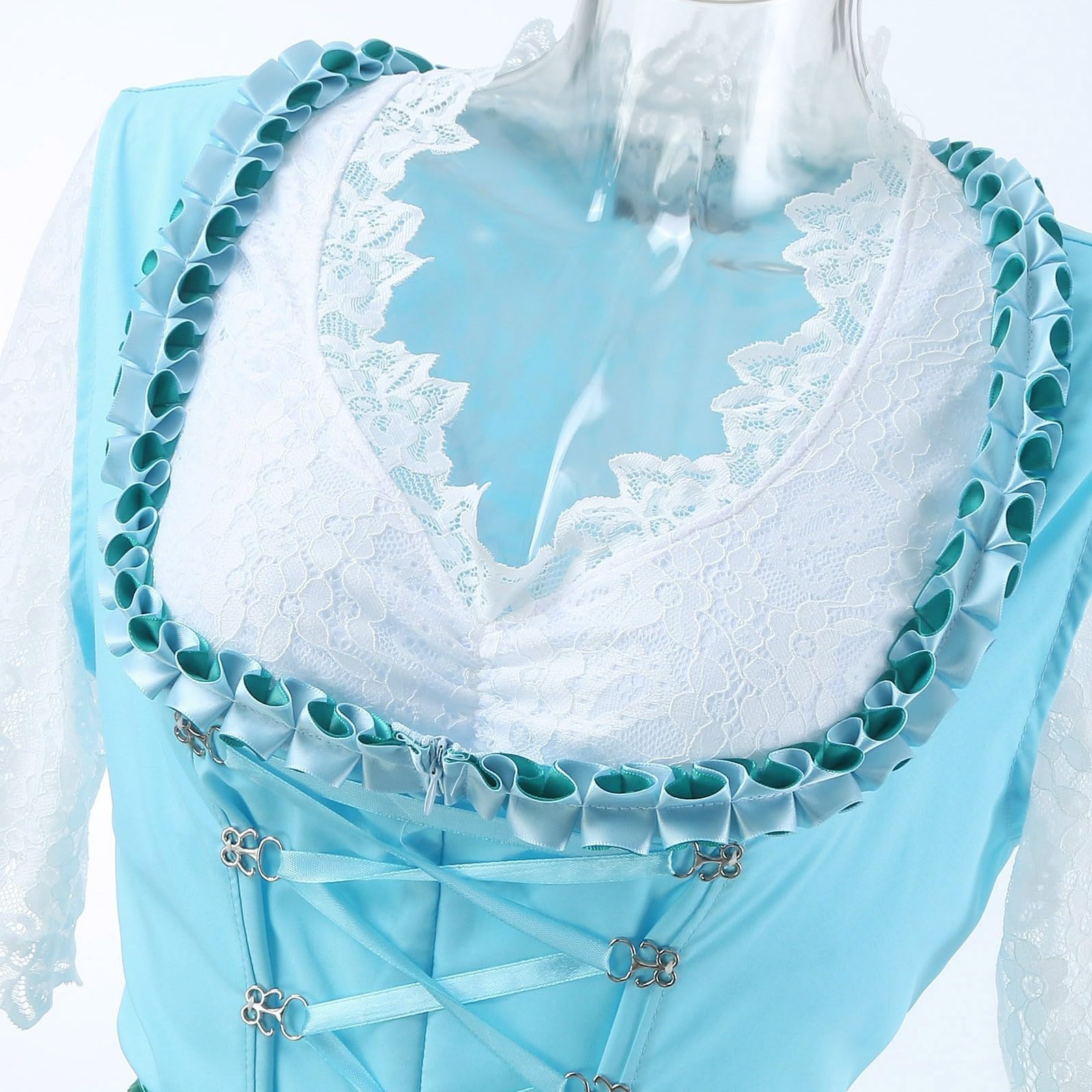Generisch Damen Kurzarm Bierkleid Bühnenkleid im Barockstil mit Mieder Faltenrock für Volksfest Karneval historische Feierlichkeiten
