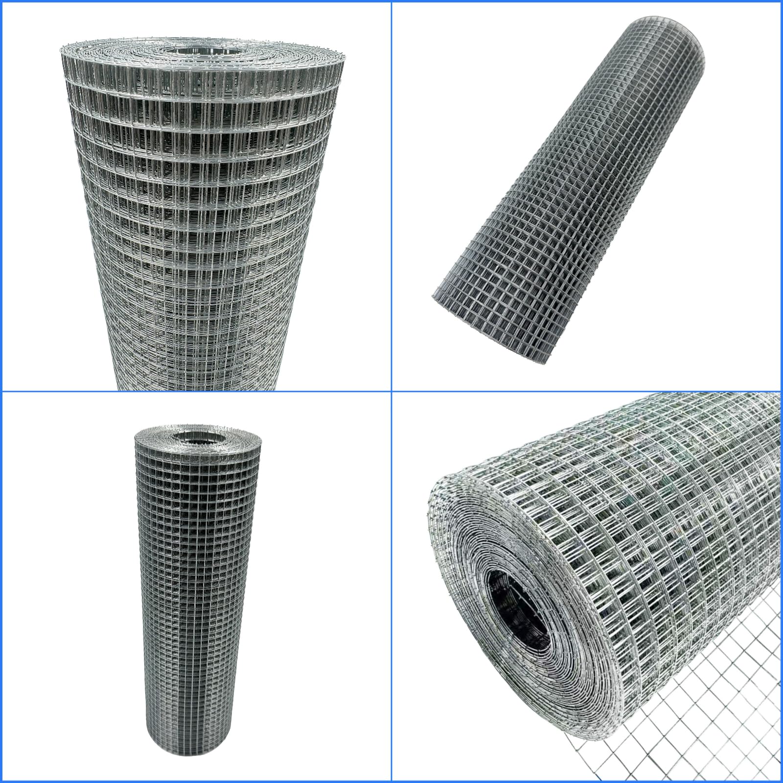 Siatka przeciw gryzonom 1m x 10m, drut wolierowy 6,3mm x 6,3mm, siatka druciana o drobnych oczkach ocynkowana, metalowa kratka jako drut do królików, 0,6mm