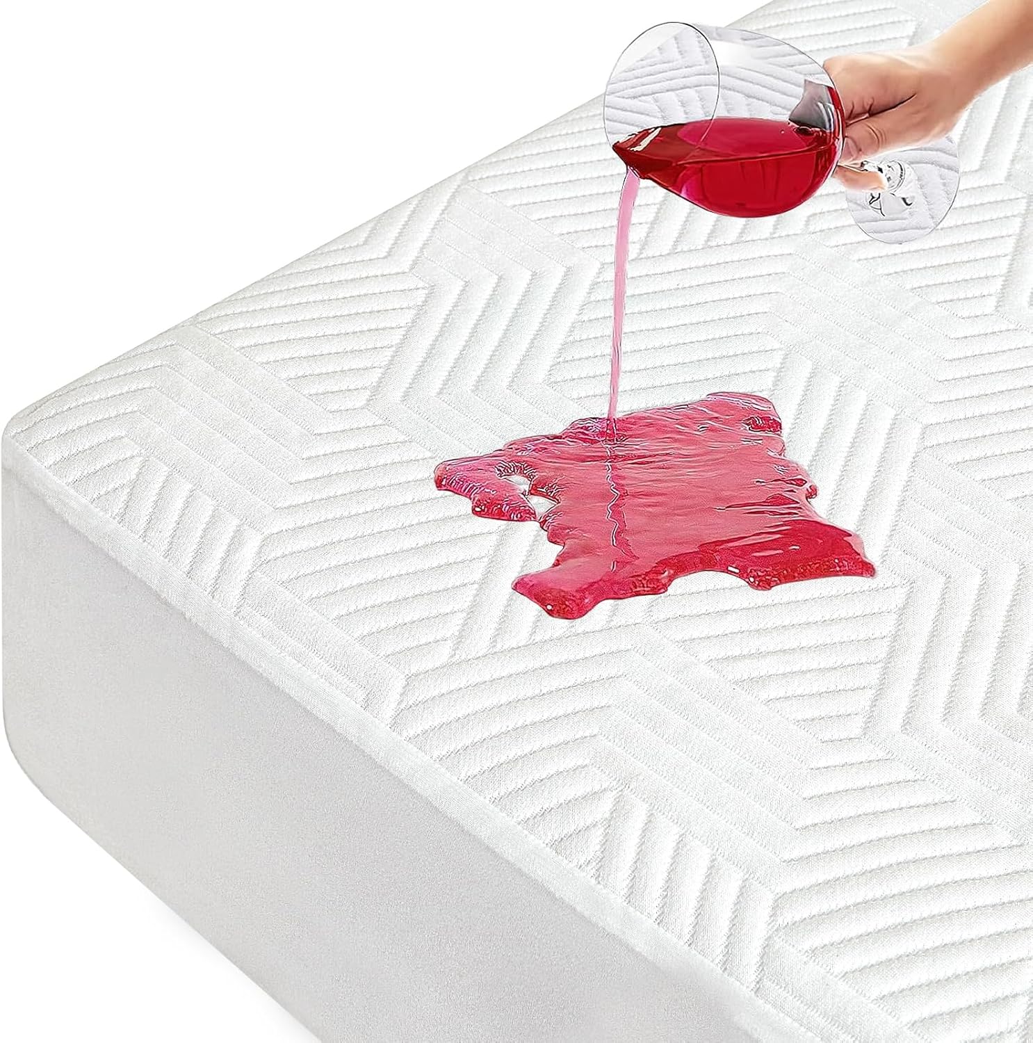 Queen Size Waterproof Cooling Mattress Protector with Deep Pocket