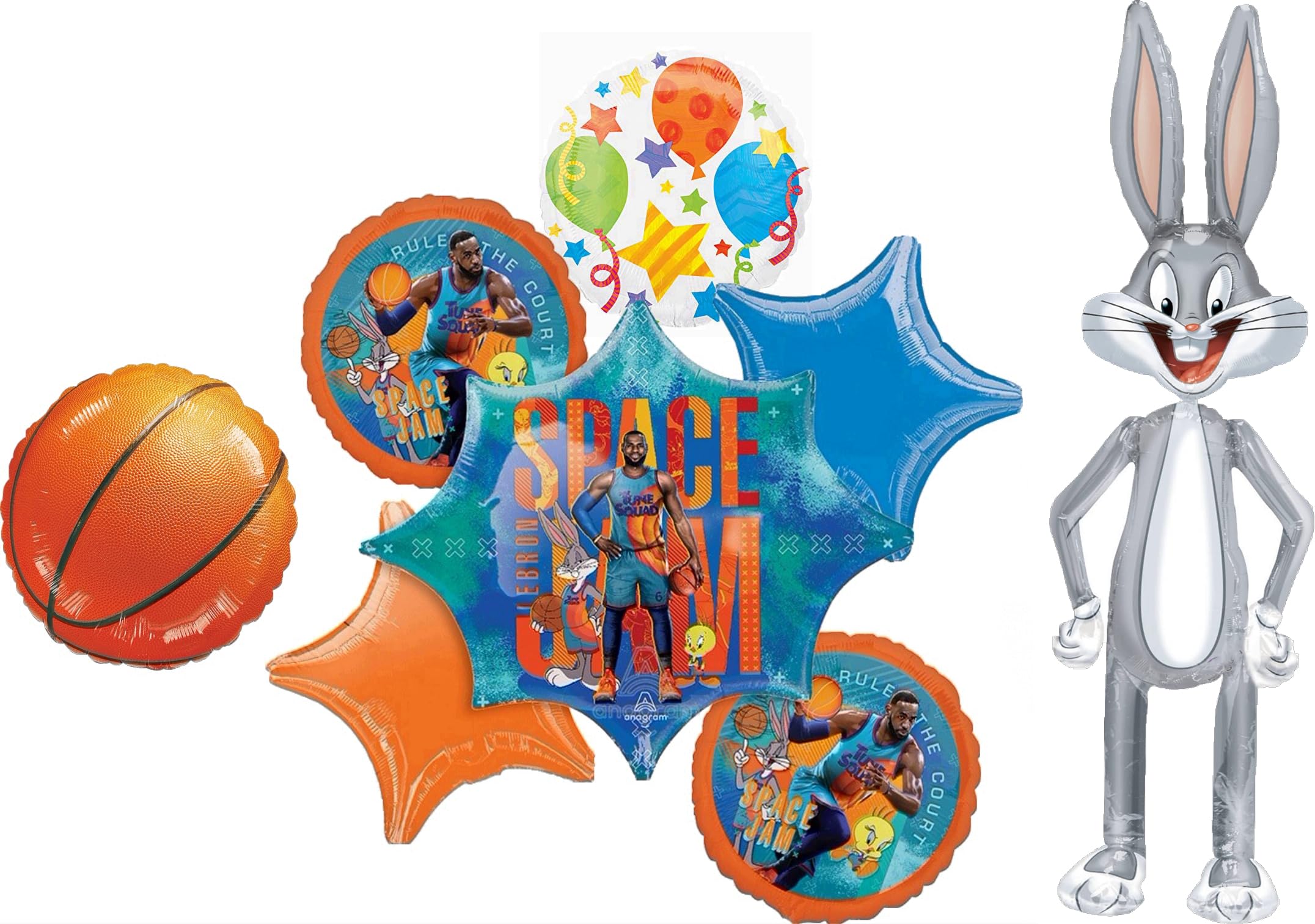 Space Birthday Jam Party Supplies Airwalker Basketball Balloon Bouquet Decorations