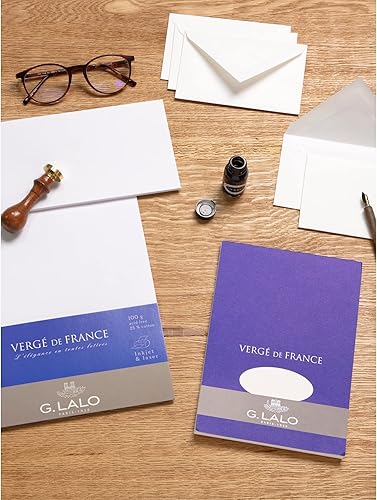 Miniatura 2 de G. Lalo Verge De France - Bloc de papel (A5, 3.53 oz), color azul, 50 hojas