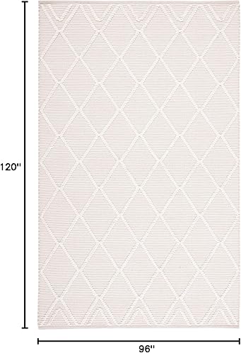 Miniatura 2 de SAFAVIEH Alfombra de área de 8 x 10 pies - Colección Natura - Grande - Marfil, lana hecha a mano, diseño rústico marroquí bohemio, ideal para sala