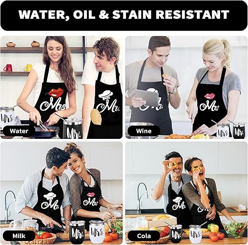 Miniatura 2 de Delantales de Mr and Mrs para pareja regalo de Navidad para parejas regalos de aniversario para el señor y la sra Regalo de despedida de soltera