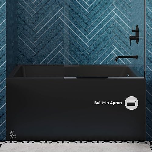 Vista 121 de Swiss Madison Well Made Forever SM-AB540MB Voltaire - Bañera de alcoba con faldón, 60 x 30 pulgadas, negro mate Mate negro