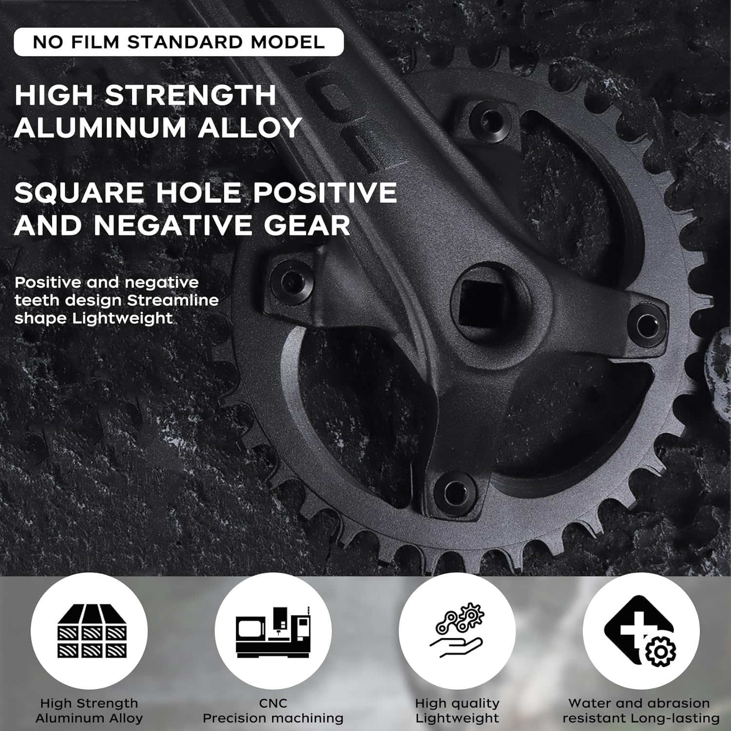 Mountain Bike Crankset MTB 1x Square Taper Crankset 104 BCD 170mm Crank 32/34/36T Compatible (36T)