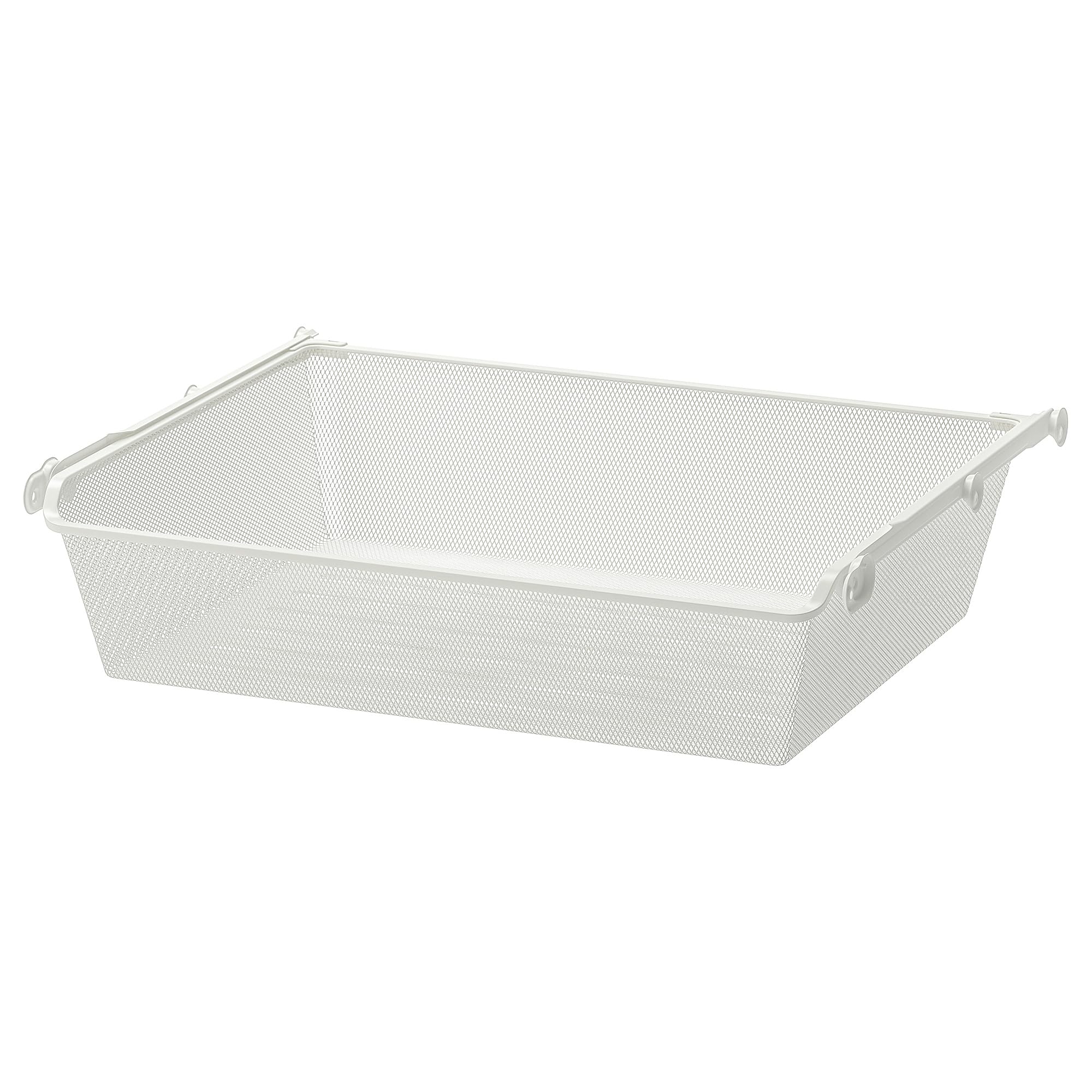 Panier en maille KOMPLEMENT blanc 75x58 cm avec rail coulissant pour dressing