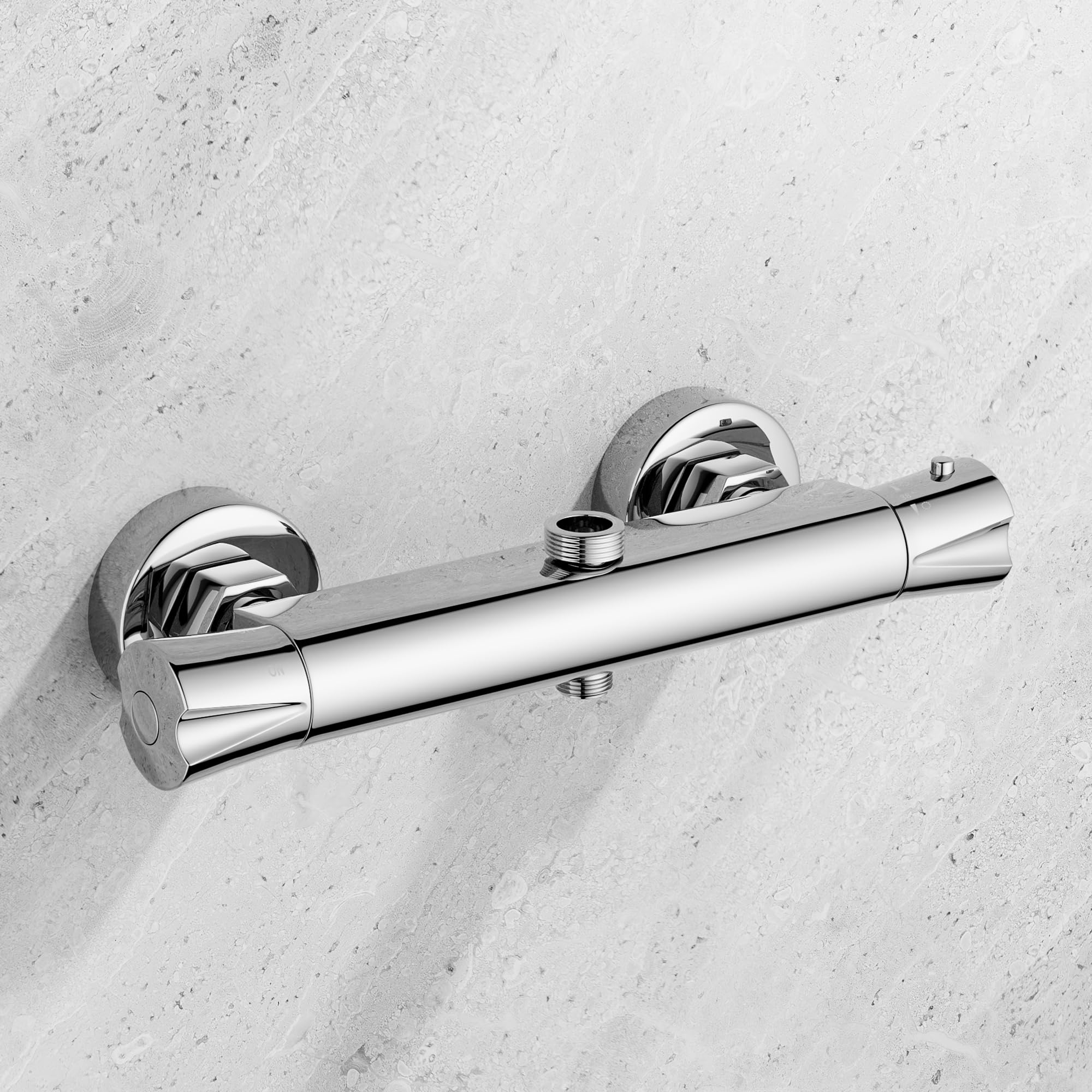 Morado Chrome Shower Mixer Bar 2 Outlets, Bar Mixer Shower With 3/4" G Top Outlet And 1/2" G Bottom Outlet,Shower Mixer 2 Outlets, Anti-Scald,Solid Brass,