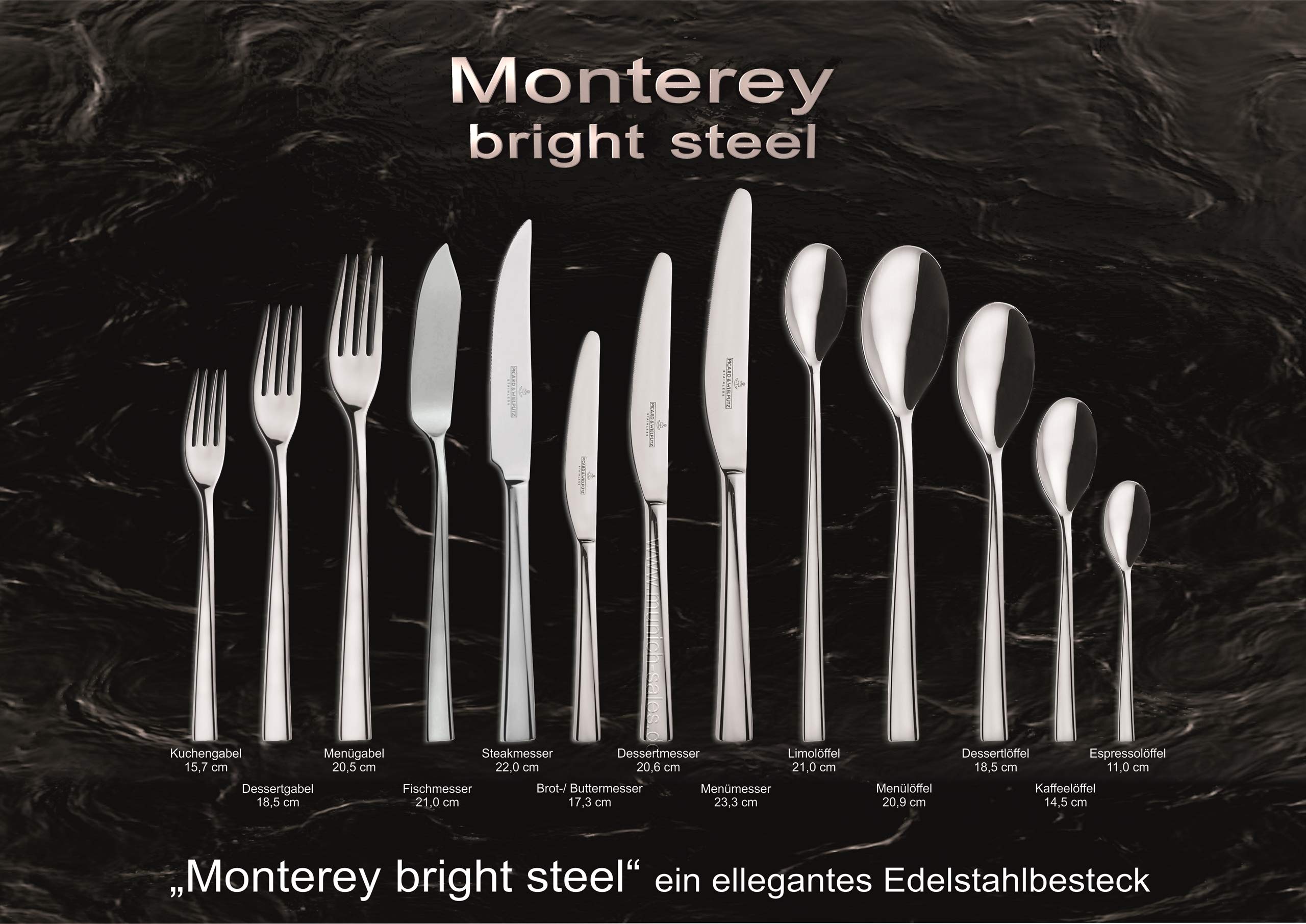 Set de regalo de 24 piezas, de la serie Monterey Bright Steel de Picard & Wielpütz